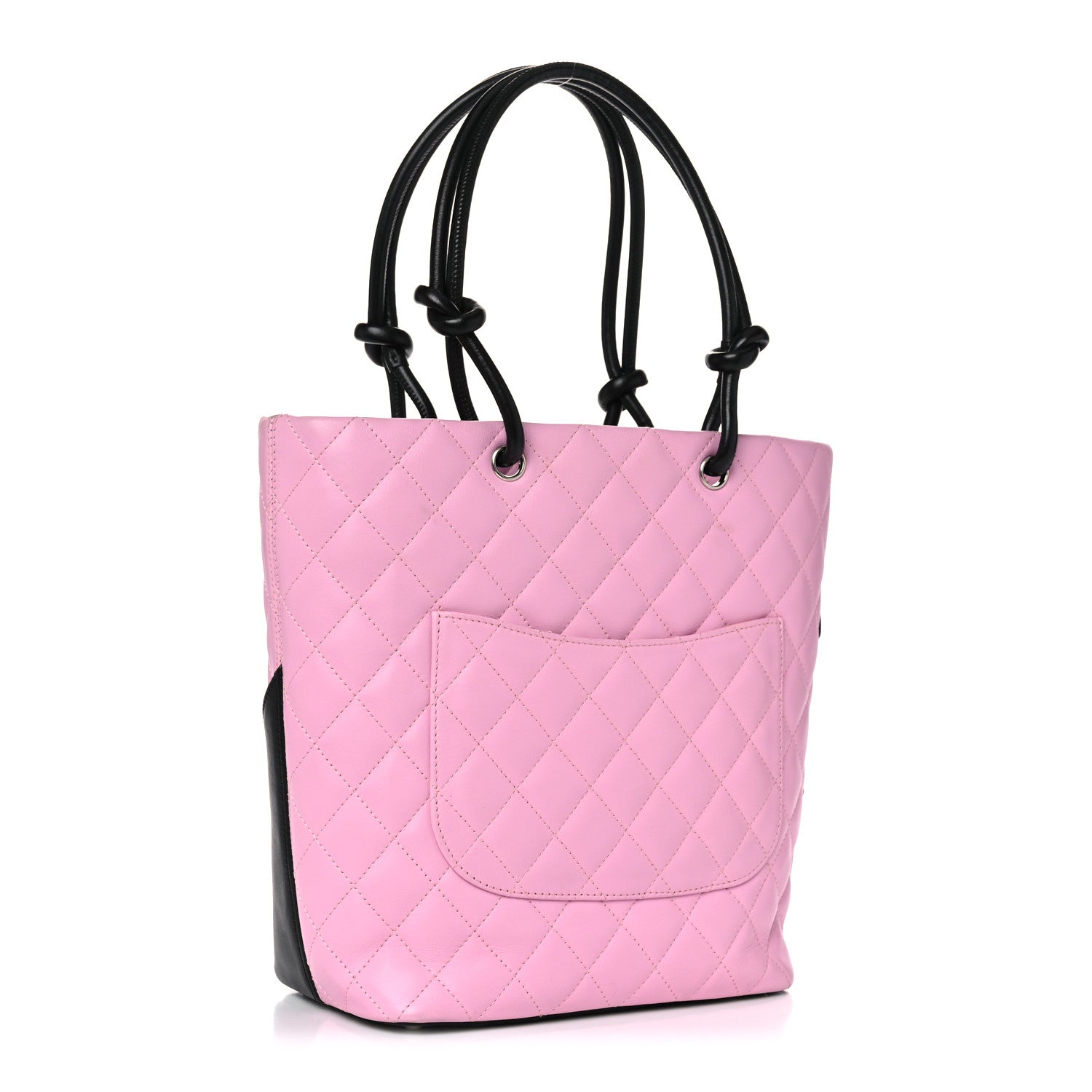 Chanel Calfskin Quilted Medium Cambon Tote Pink Black 3 of 9