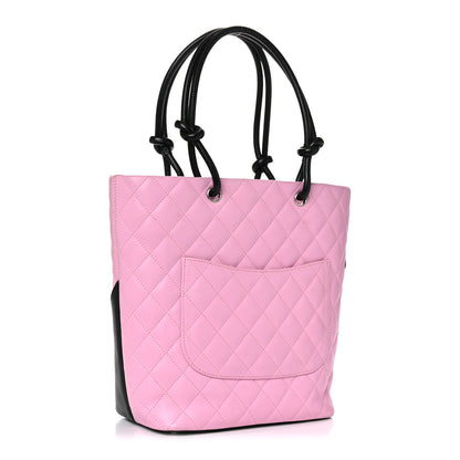 Chanel Calfskin Quilted Medium Cambon Tote Pink Black 3 of 9