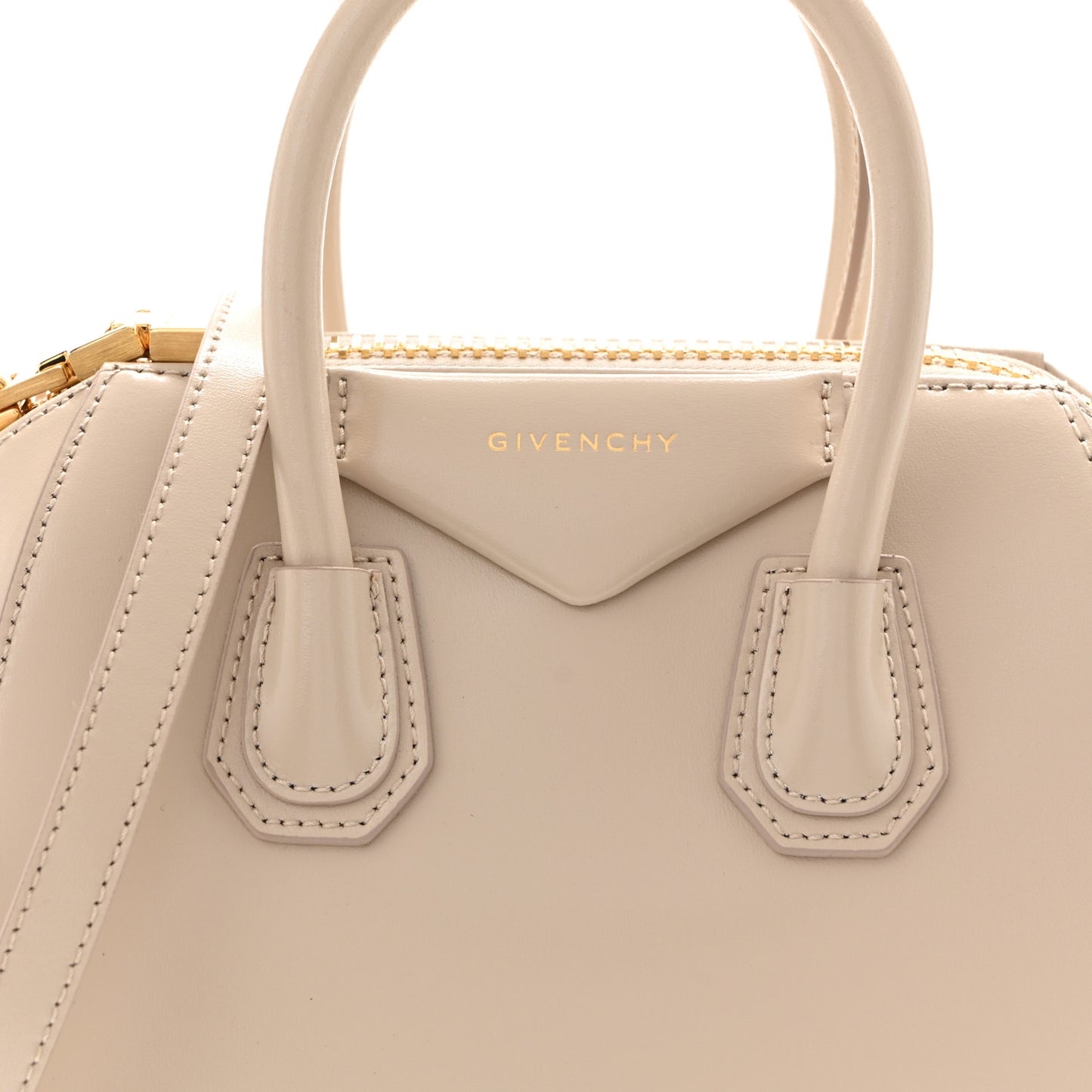 Shiny Lord Calfskin Mini Antigona Natural Beige