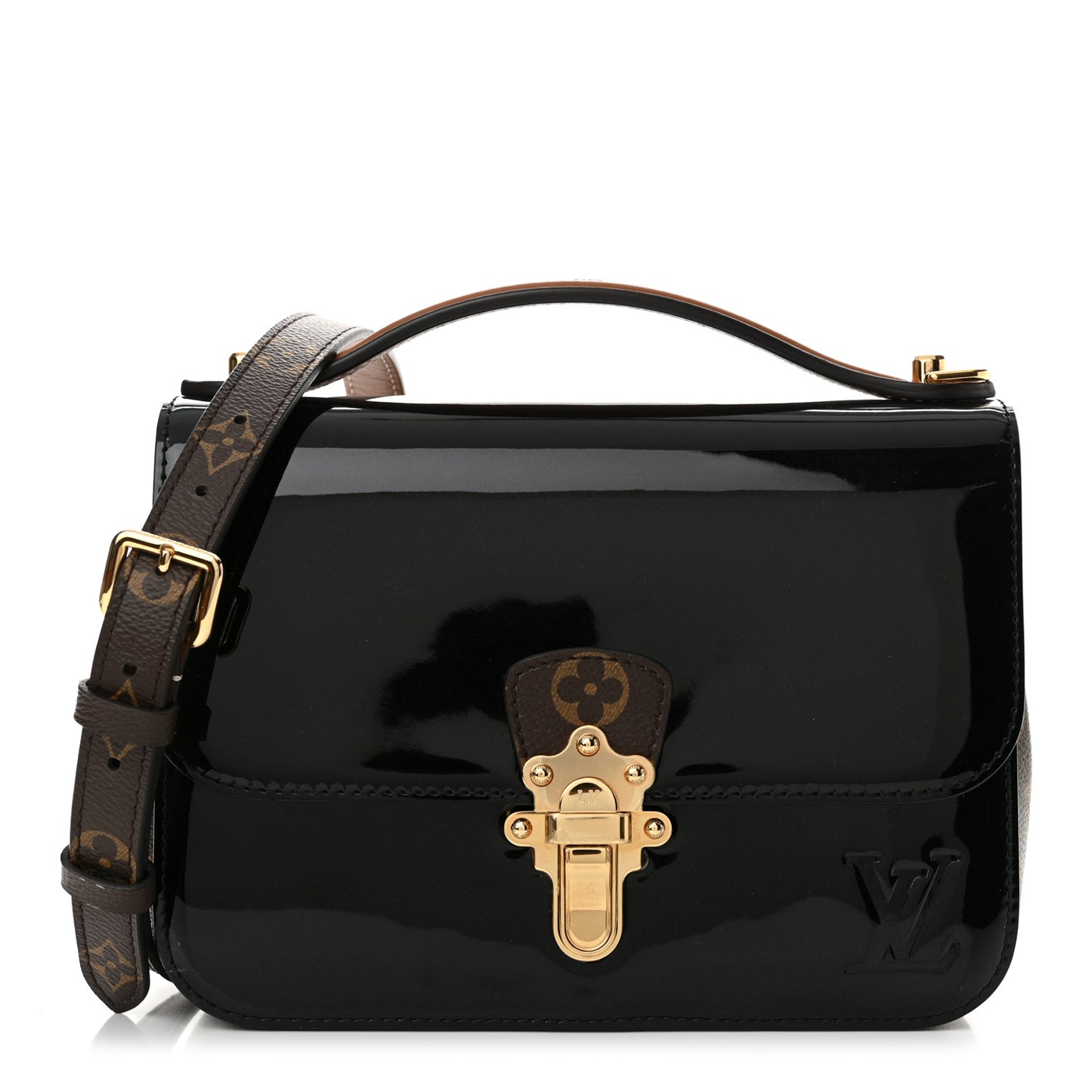Patent Calfskin Monogram Cherrywood BB Black