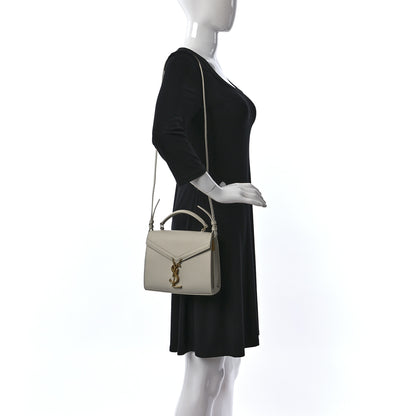 Saint Laurent Grain de Poudre Mini Classic Monogram Cassandra Top Handle Vintage White 2 of 15