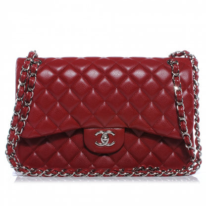 Chanel Caviar Jumbo Double Flap Red 1 of 7