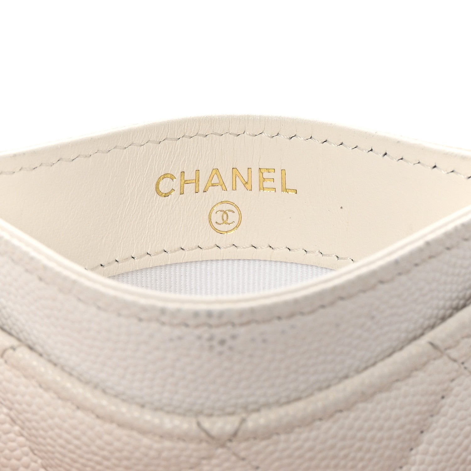 Chanel Caviar Quilted Card Holder White 6 of 8