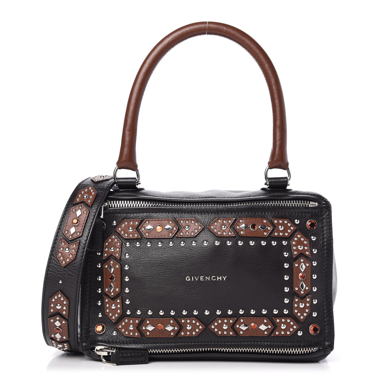 Givenchy Calfskin Small Studded Pandora Black Brown 1 of 10