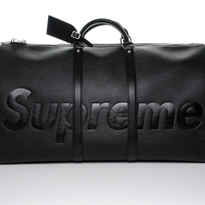 Louis Vuitton X SUPREME Epi Keepall Bandouliere 55 Black 8 of 8