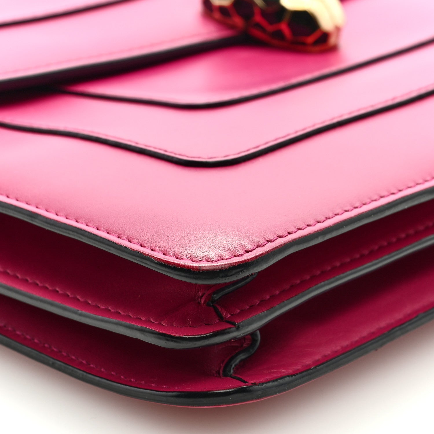 Bulgari Calfskin Serpenti Forever Shoulder Bag Pink 7 of 8