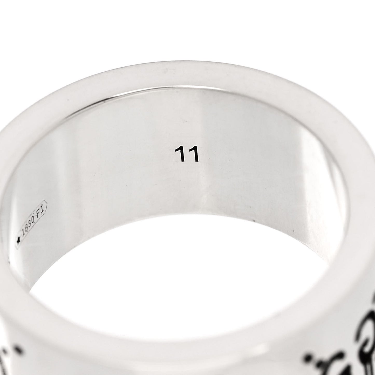 Sterling Silver GucciGhost Hamlet Skull Band Ring 50 5.5