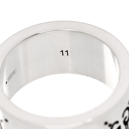 Gucci Sterling Silver GucciGhost Hamlet Skull Band Ring 50 5.5 6 of 6