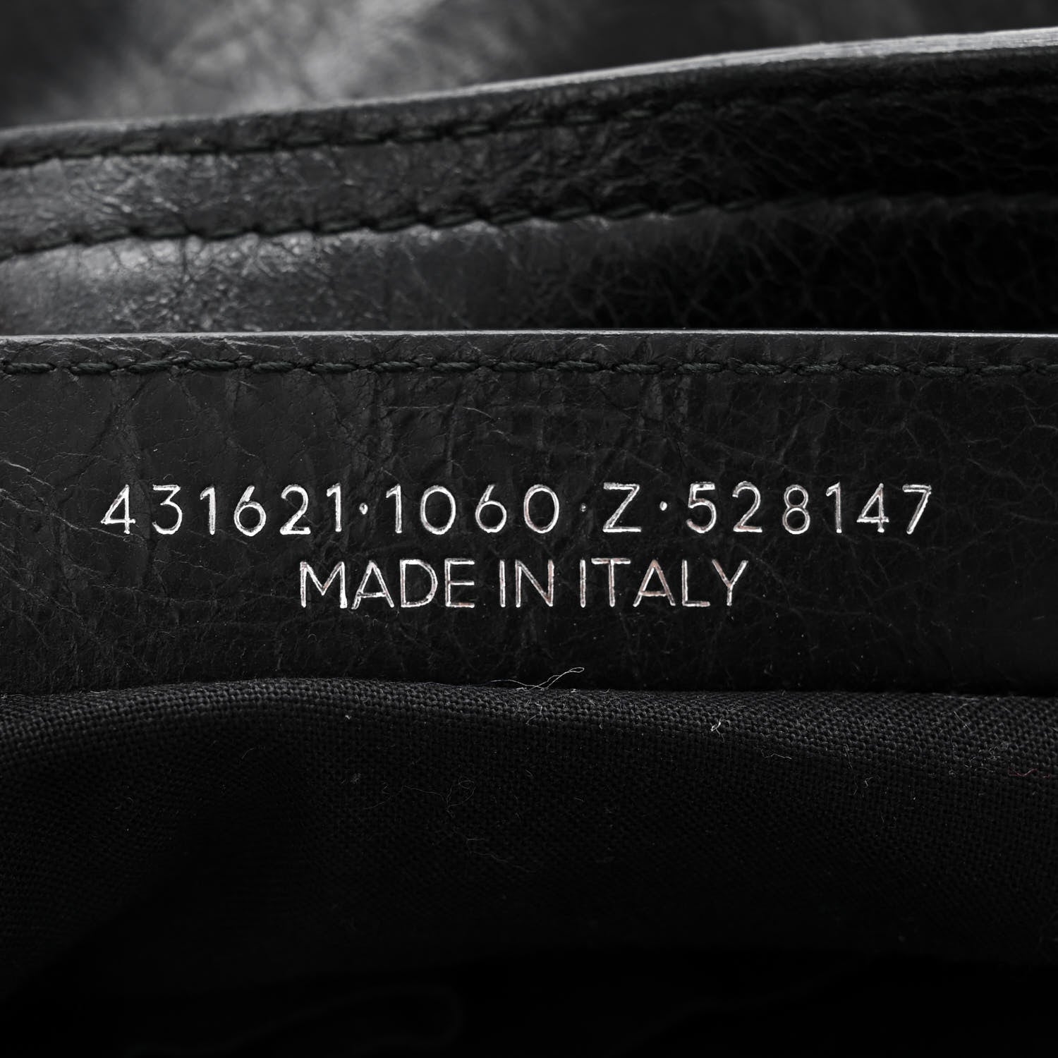 Balenciaga Agneau Classic Silver Hardware S City Logo Strap Black 7 of 13