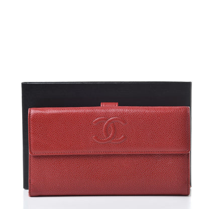 Chanel Caviar CC Long Flap French Wallet Red 13 of 13