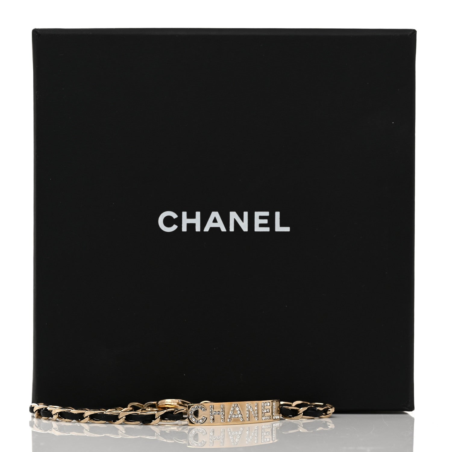 Chanel Metal Lambskin Crystal Sergeant Chanel Bracelet Gold 6 of 6
