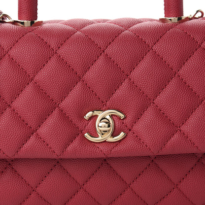 Chanel Caviar Quilted Mini Coco Handle Flap Dark Pink 10 of 10