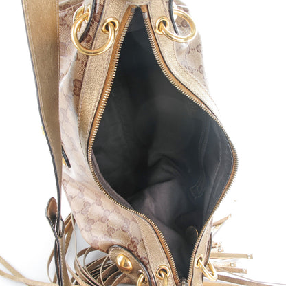 Gucci Crystal Monogram Babouska Hobo Gold 5 of 7