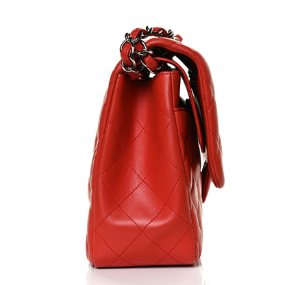 Chanel Lambskin Quilted Jumbo Double Flap Red 12 of 13