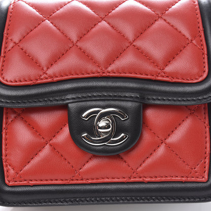 Chanel Lambskin Quilted Mini Graphic Flap Bag Red Black White 8 of 11