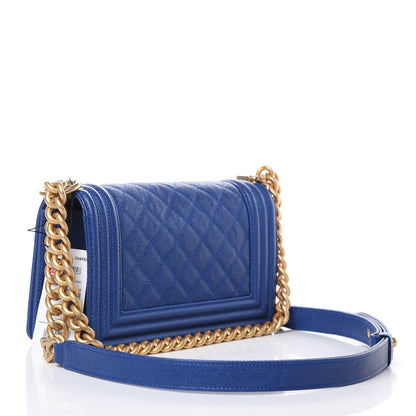 Chanel Caviar Quilted Small Boy Flap Dark Blue 3 of 9