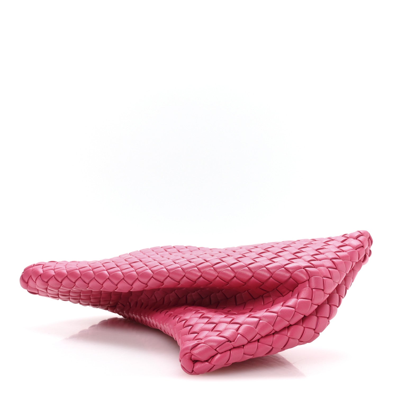 Bottega Veneta Nappa Intrecciato Crisscross Clutch Rosa Shock