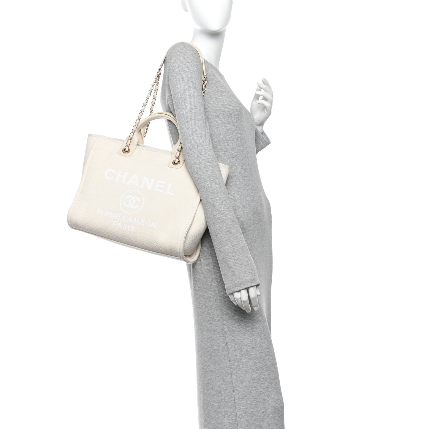 Mixed Fibers Small Deauville Tote White