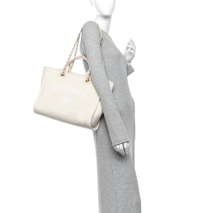 Chanel Mixed Fibers Small Deauville Tote White 2 of 11