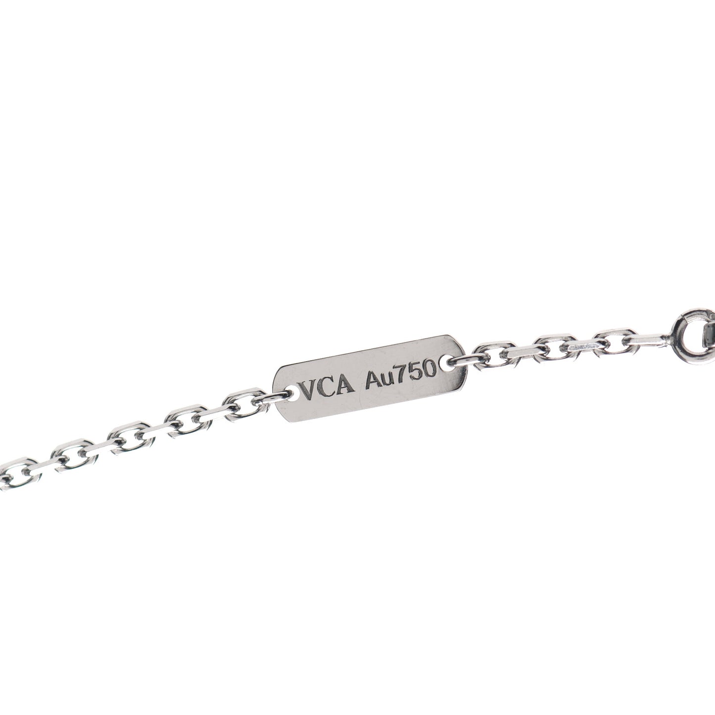 18K White Gold Mother of Pearl Magic Alhambra Pendant Necklace