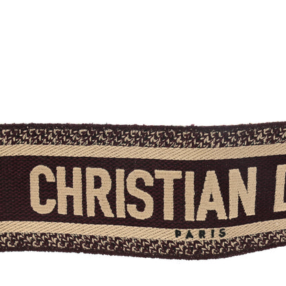 Christian Dior Canvas Embroidered Shoulder Strap Burgundy 6 of 8
