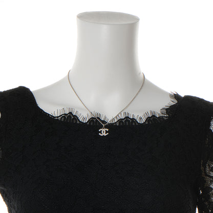 Chanel Swarovski Crystal CC Necklace Silver 2 of 4