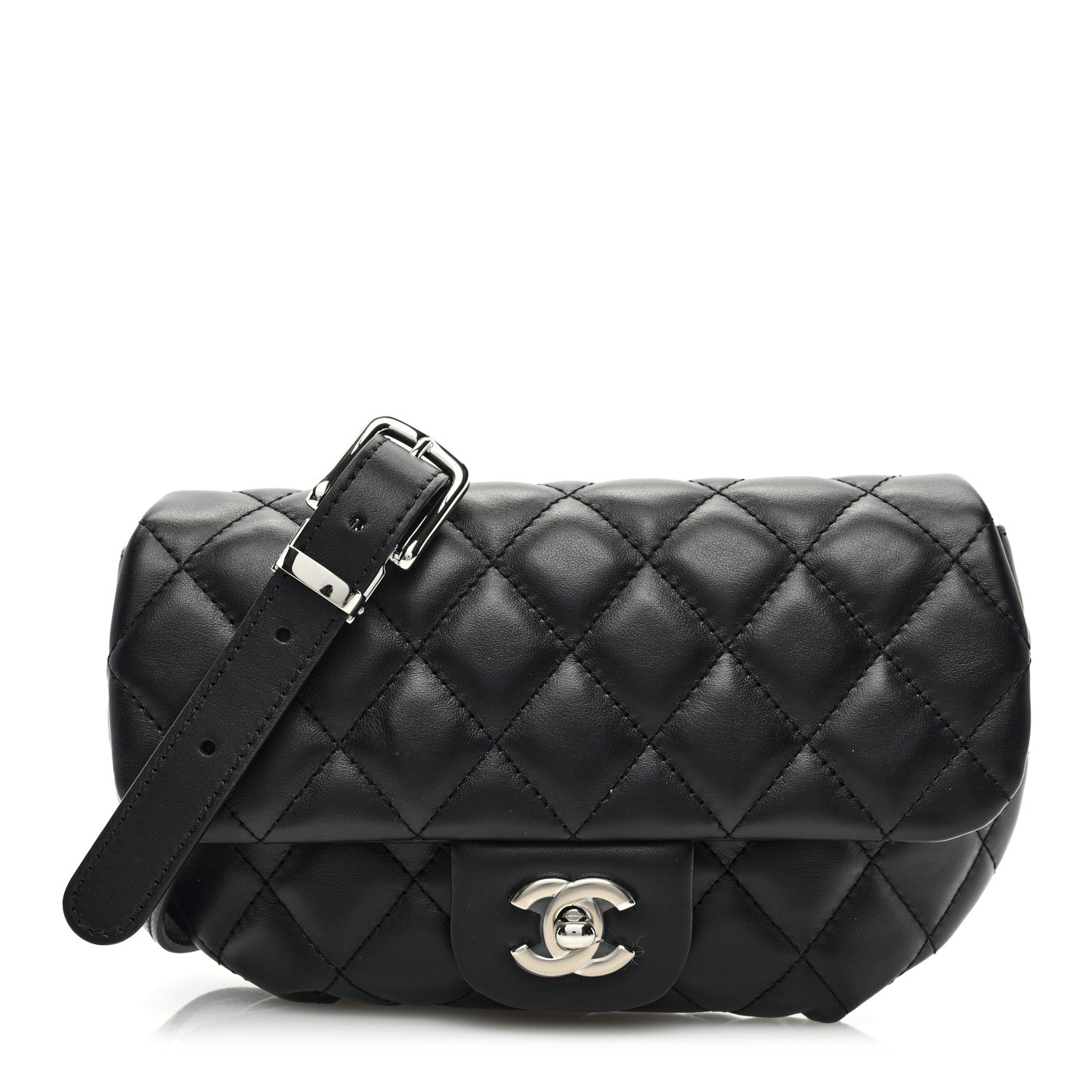 Chanel Calfskin Quilted CC Uniform Flap Belt Bag Black 1 of 10