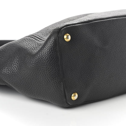 Prada Vitello Daino Side Pocket Tote Black 7 of 16