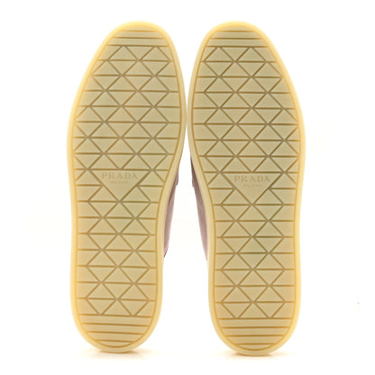 Prada Suede Scamosciato Triangle Logo Mules 37.5 Alabastro 6 of 10