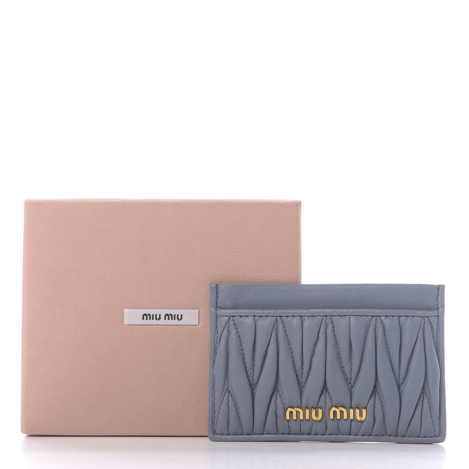 Miu Miu Nappa Matelasse Card Holder Pervinca 14 of 14