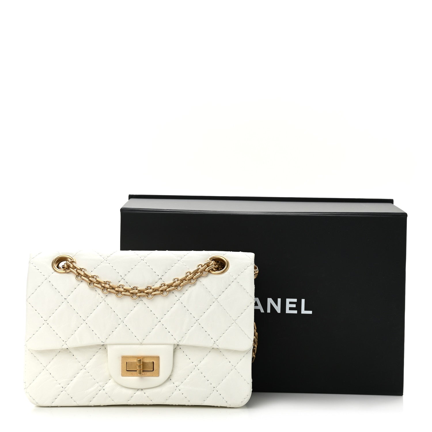 Chanel Aged Calfskin Quilted 2.55 Reissue Mini Flap White 13 of 13
