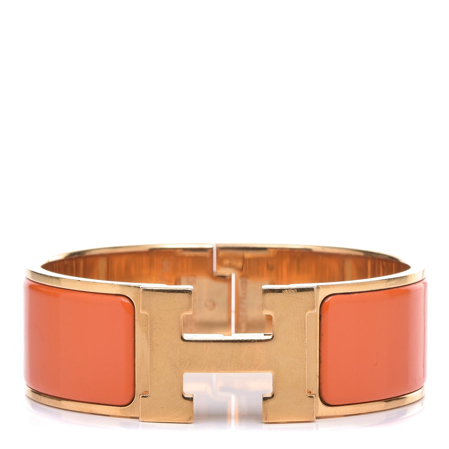 Enamel Wide Clic Clac H Bracelet GM Orange