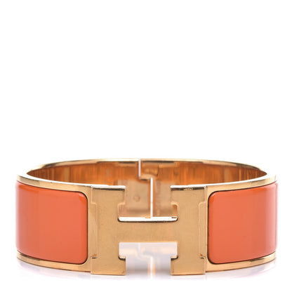 Hermes Enamel Wide Clic Clac H Bracelet GM Orange 1 of 8