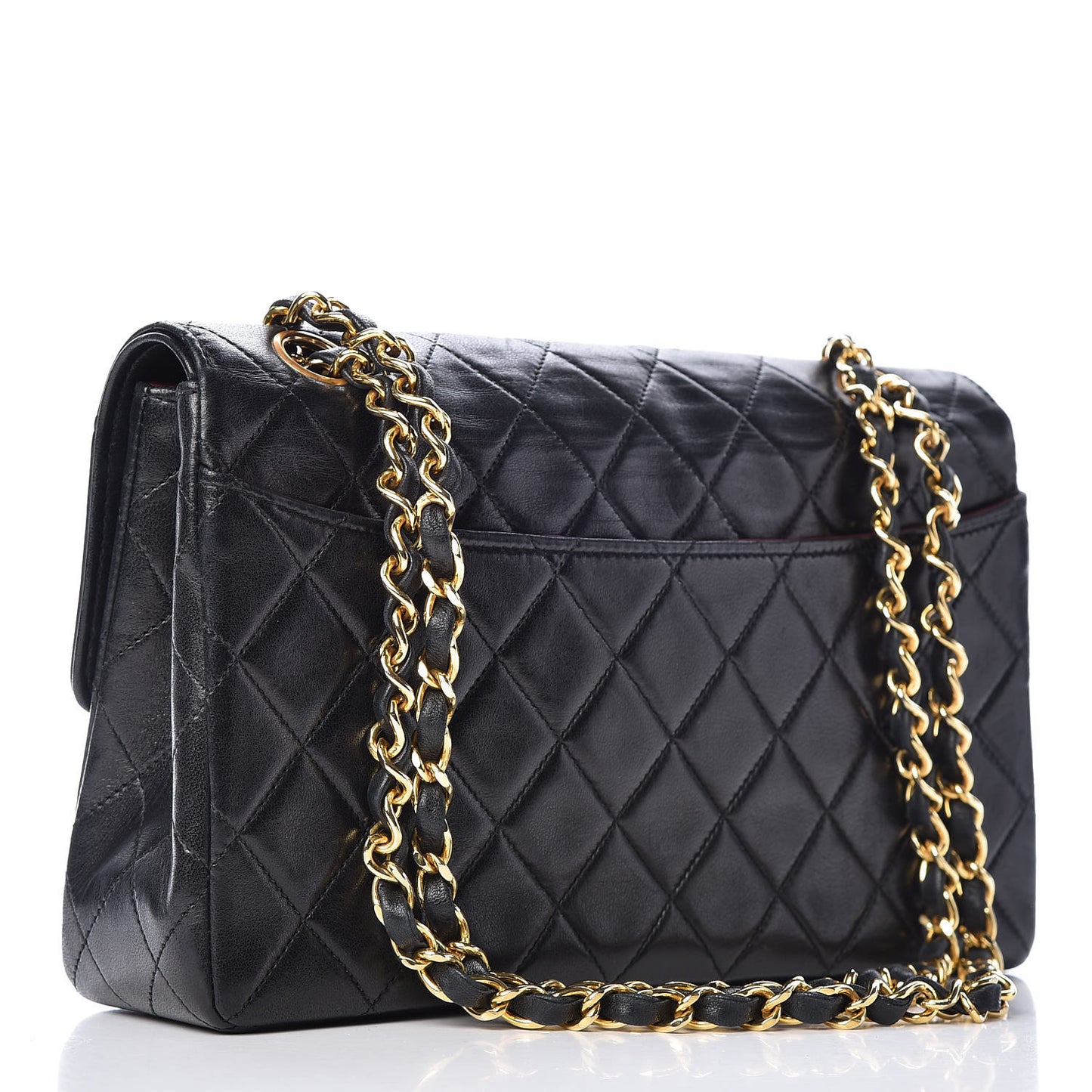 Lambskin Quilted Small Single Flap Black