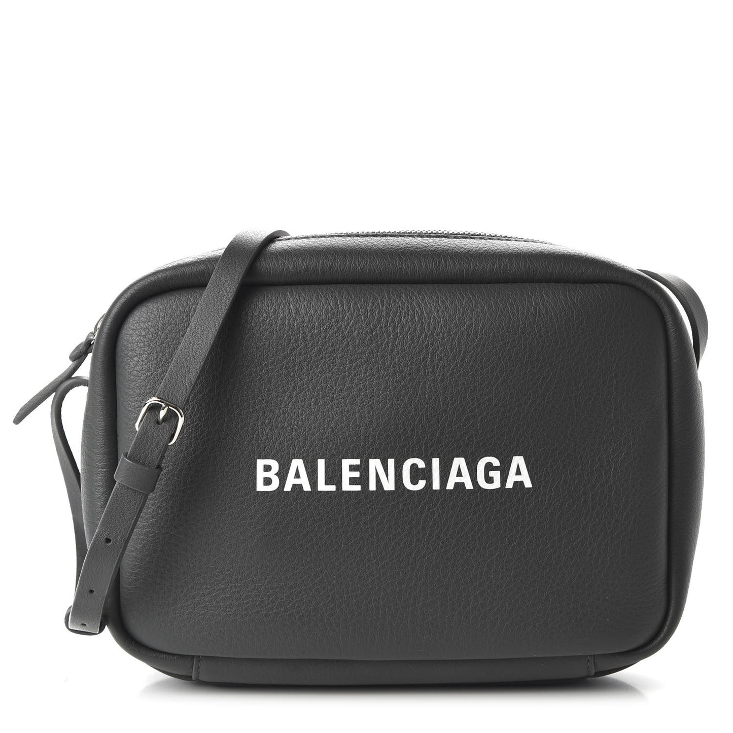Smooth Calfskin Logo S Everyday Camera Bag Gris Fossile White