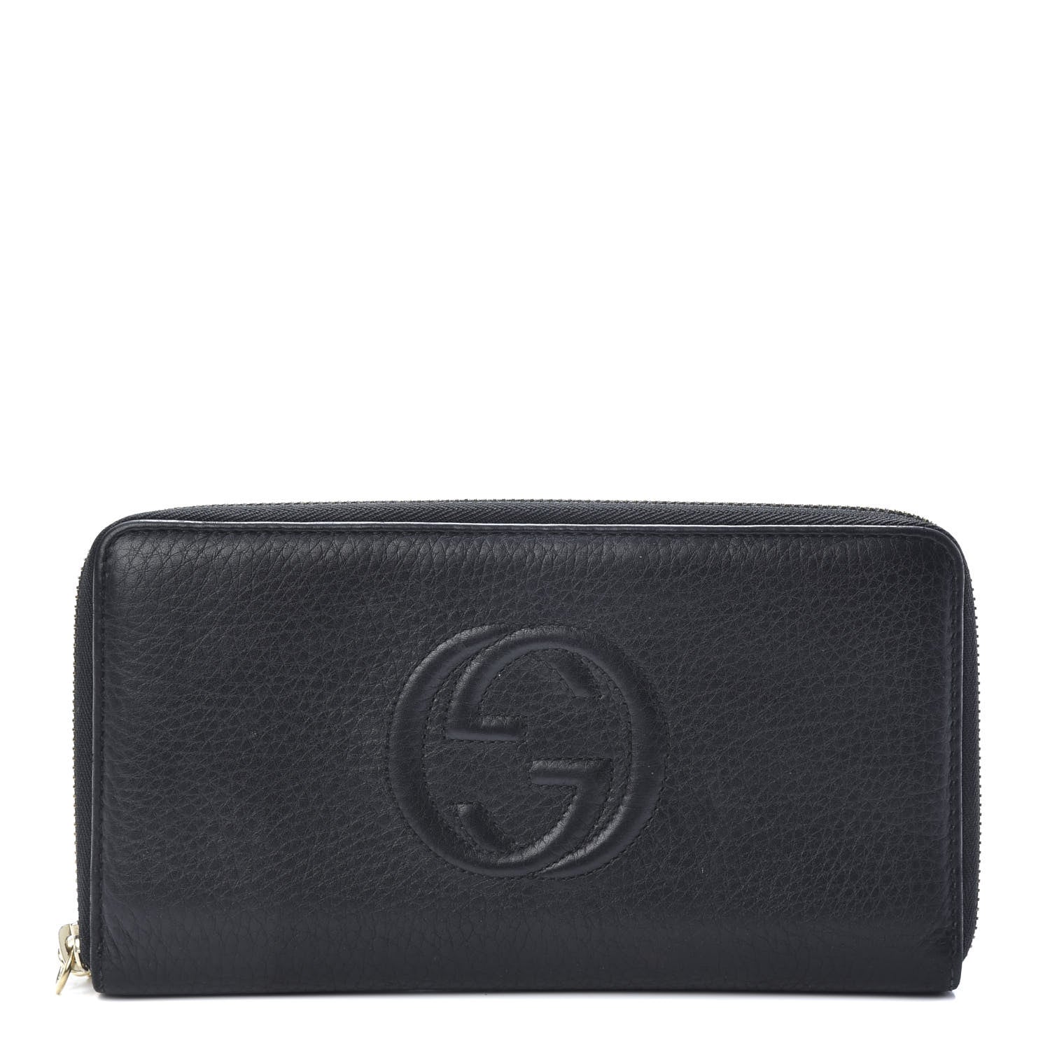 Gucci Pebbled Calfskin Soho Zip Around Wallet Black 1 of 8