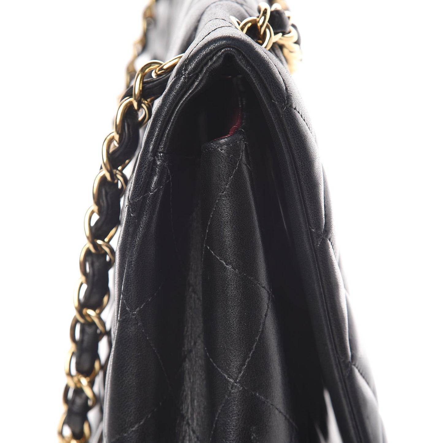 Lambskin Quilted Maxi Single Flap Black