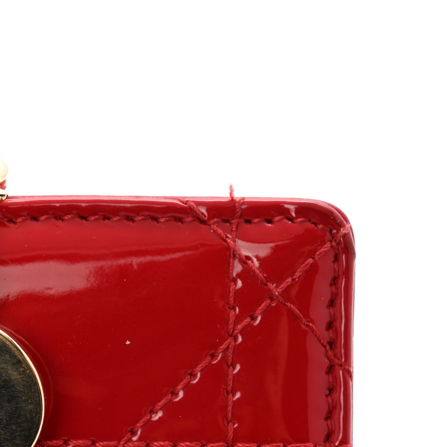 Christian Dior Patent Cannage Lady Dior 5-Gusset Card Holder Rouge Vif 8 of 9