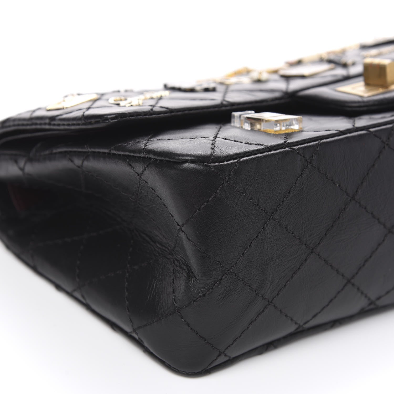 Chanel Aged Calfskin Lucky Charms 2.55 Reissue 225 Flap Black 11 of 13