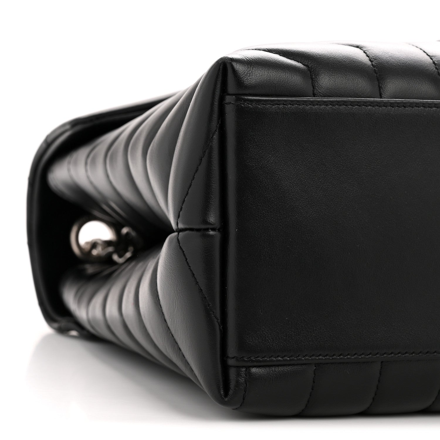 Saint Laurent Calfskin Y Quilted Monogram Medium Loulou Chain Satchel Black 9 of 13