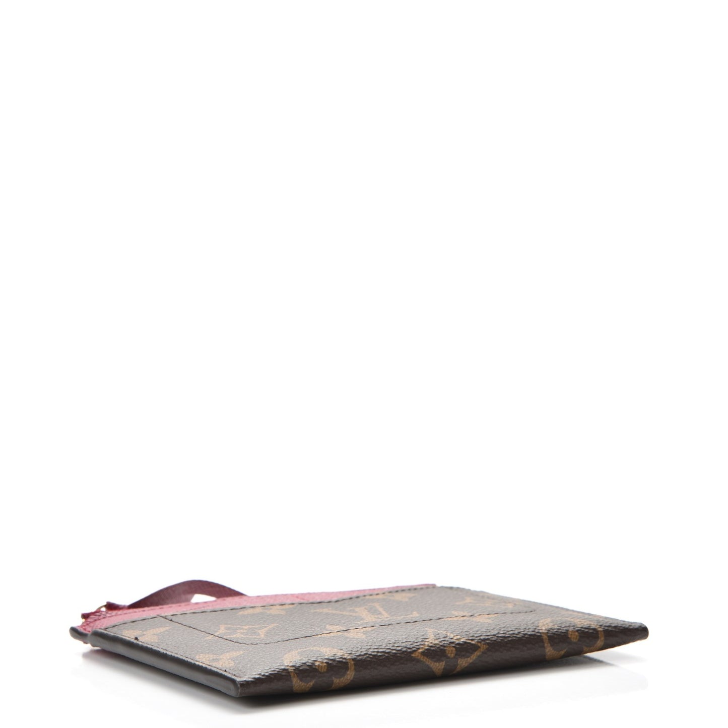 Monogram Zipped Card Holder Fuchsia