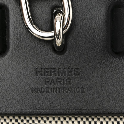 Hermes Vache Hunter Toile H Pegase Pop Herbag Zip Retourne 31 PM Bleu Indigo Ecru Black 7 of 11
