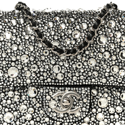 Chanel Satin Strass Mini Flap Silvery Black 9 of 12