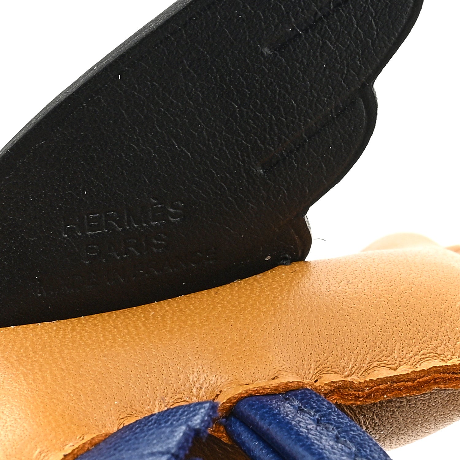 Hermes Milo Lambskin Grigri Rodeo Pegase Horse Bag Charm MM Sesame Black Bleu Saphir 3 of 3