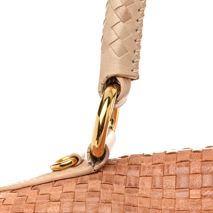 Prada Madras Woven Top Handle Satchel Beige 17 of 17