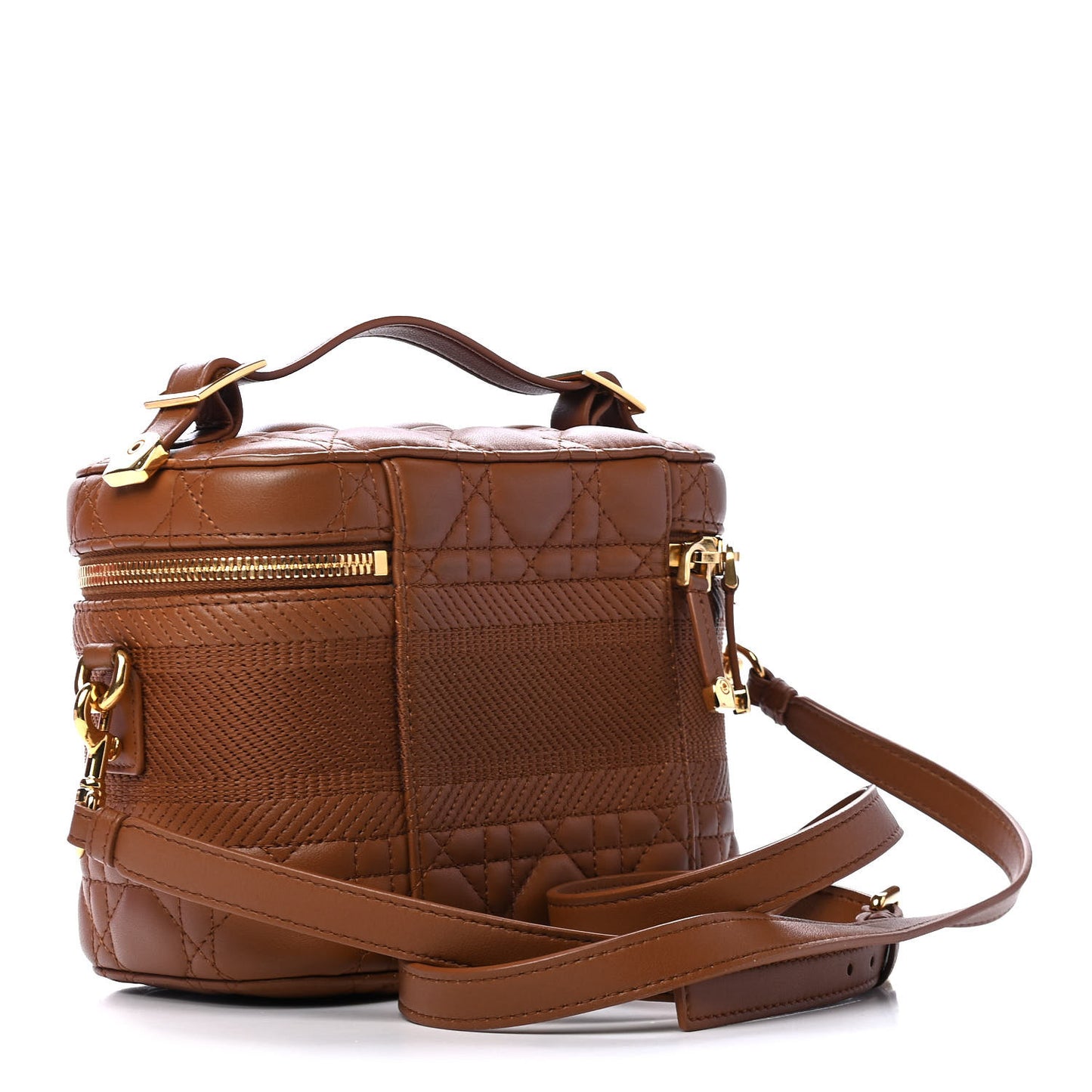 Lambskin Cannage Small Diortravel Vanity Case Cognac