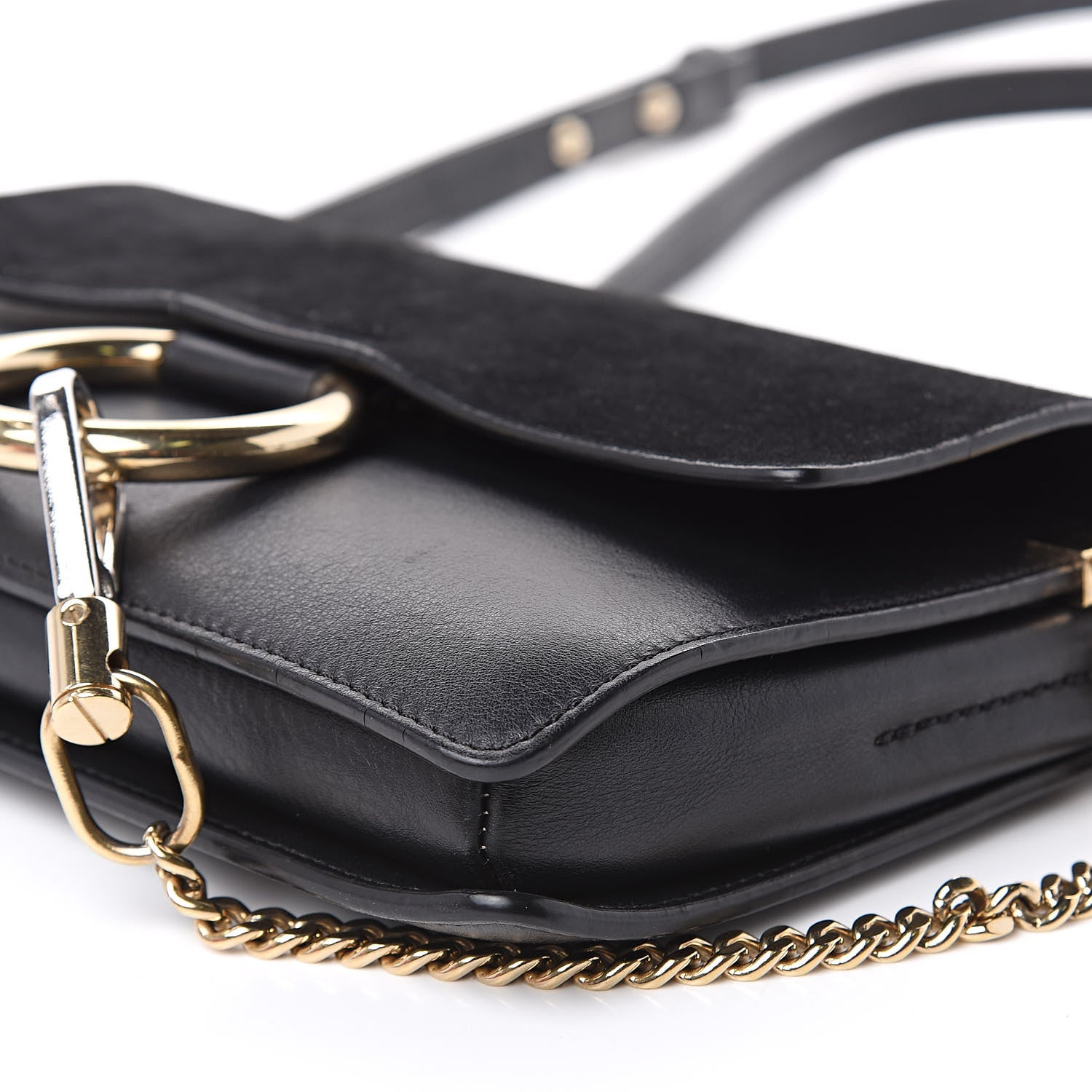 Chloe Suede Calfskin Small Faye Shoulder Bag Black 9 of 18