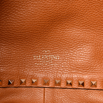 Valentino Garavani Pebbled Calfskin Medium Rockstud Reversible Tote Black Light Cuir 10 of 22