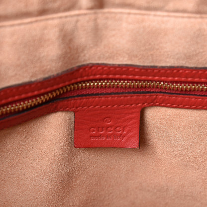 Gucci GG Supreme Monogram Medium Zippered Bucket Tote Beige Blue Hibiscus Red 5 of 11