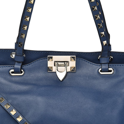 Valentino Garavani Vitello Small Rockstud Tote Indigo 12 of 12